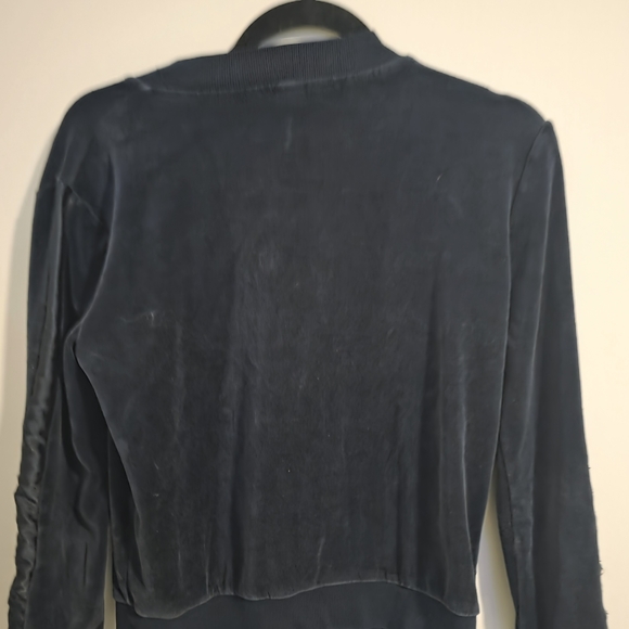 Victoria’s Secret Velour Zip Up Jacket XS Navy Blue Cozy Lounge - Picture 6 of 8